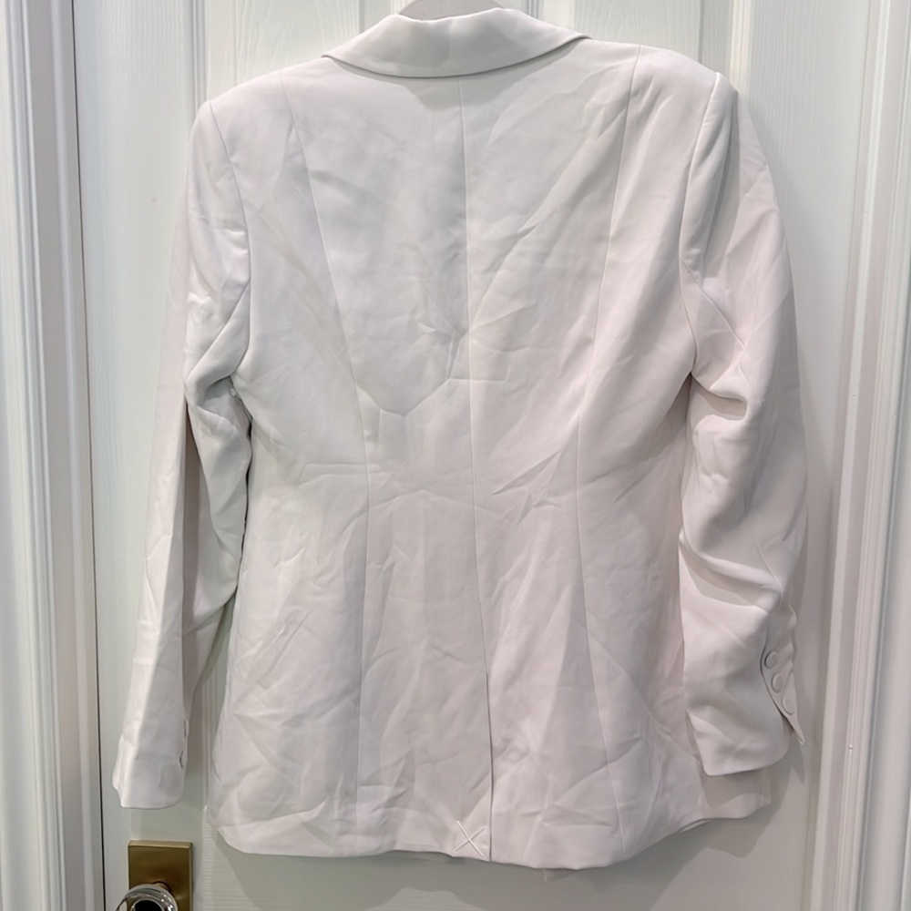 š¤ NWT Good American Fitted Blazer Ivory Size 2 MEDIUM - Picture 5 of 12